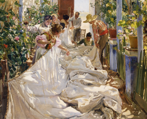 Cucendo la vela, 1896, olio su tela, Ca’ Pesaro, Venezia