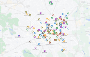 Milan map of stumbling stones