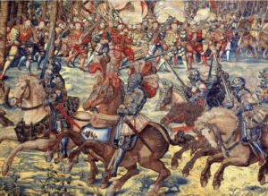 The Battle of Pavia, King Francis I and his knights