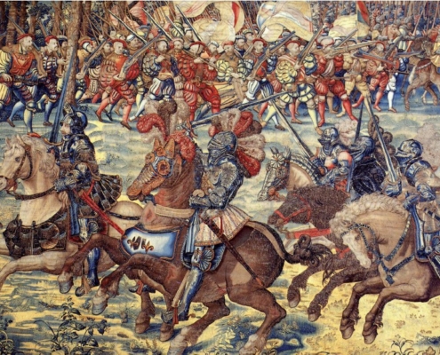 The Battle of Pavia, King Francis I and his knights