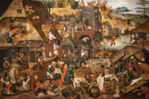 Pieter Brueghel the Younger Proverbs, 1606-1607 oil on panel Stadsmuseum Lier